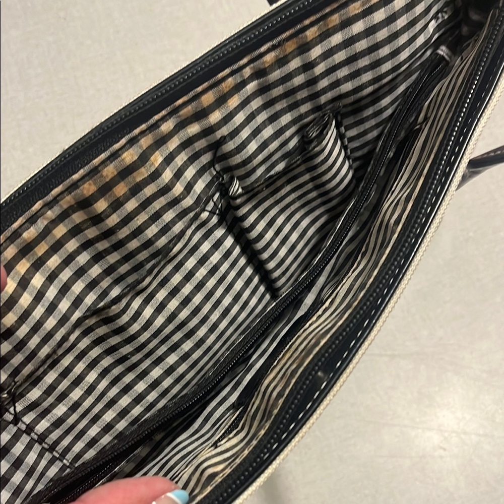 Kate Spade Pink and Black Shoulder Bag with Stripes - Picture 4 of 8